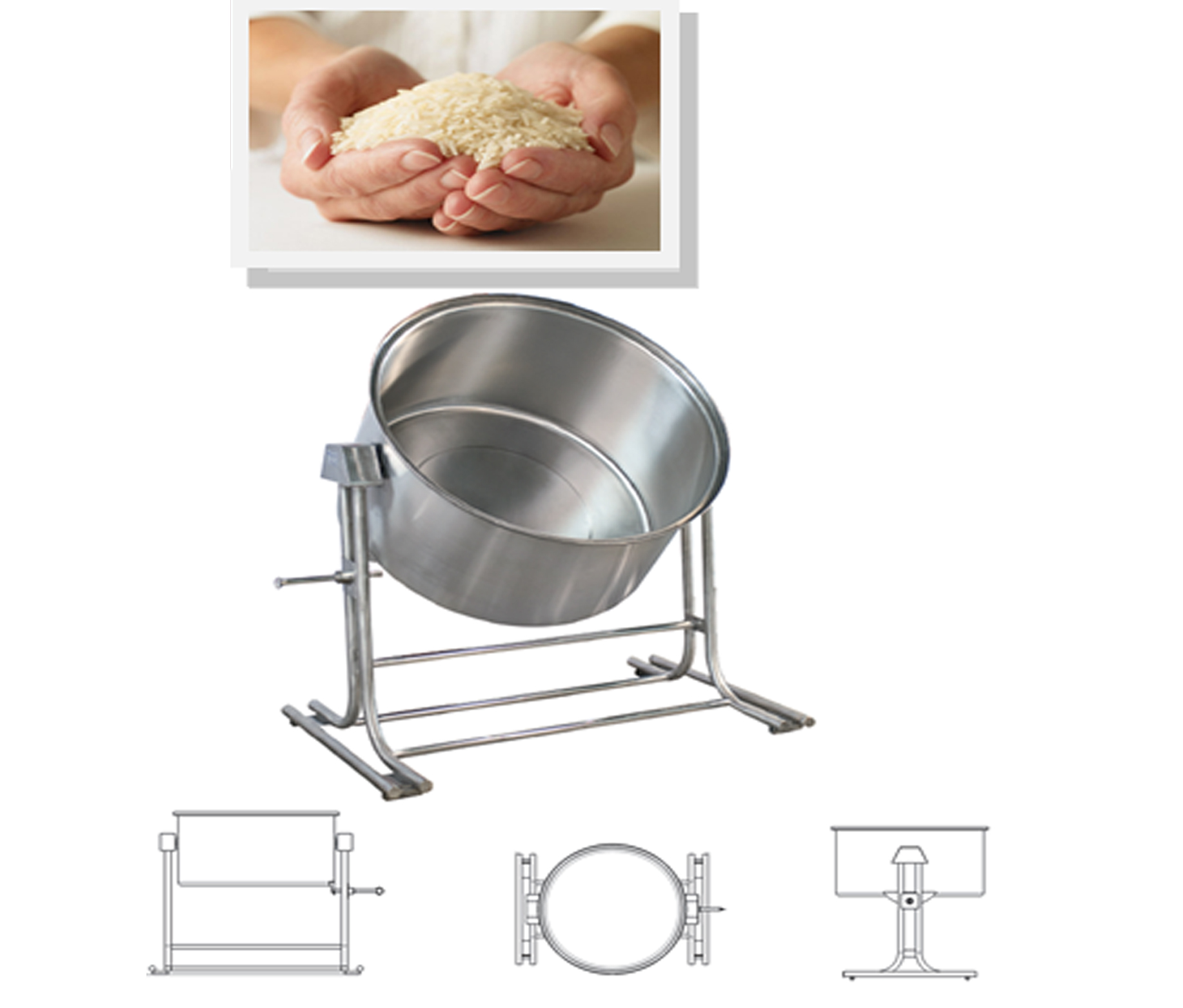 پاتیل خیساندن برنج-برنج-خیساندن-تولید پاتیل-فروش پاتیل-گروه صنعتی پیام-تجهیزات آشپزخانه صنعتی - تجهیزات آشپزخانه های صنعتی